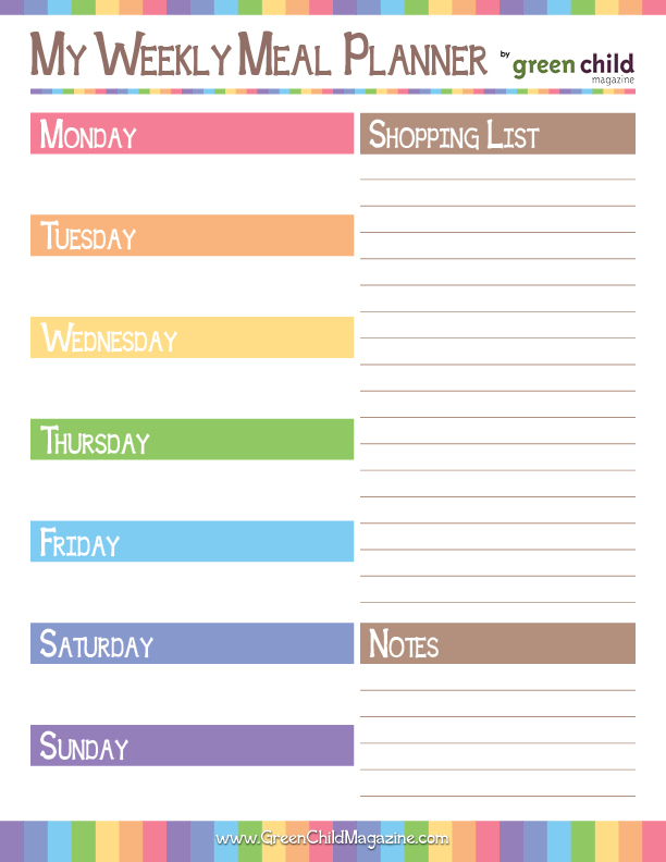 Five Fabulous Free Meal Plan Printables Page 2 Of 2