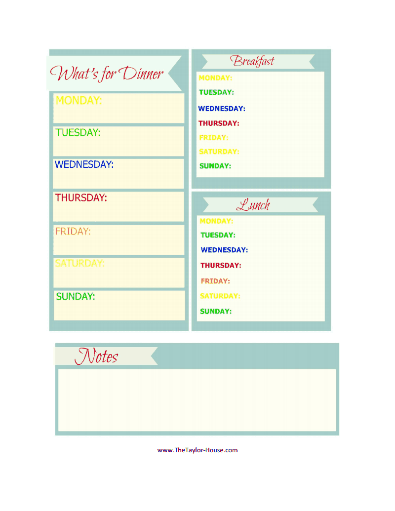 Meal Planning Made Easy {3 Free Printables} | The Taylor House