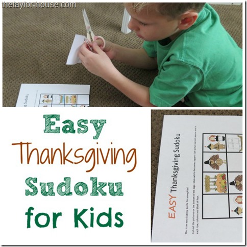 Thanksgiving Activities, Kids Sudoku