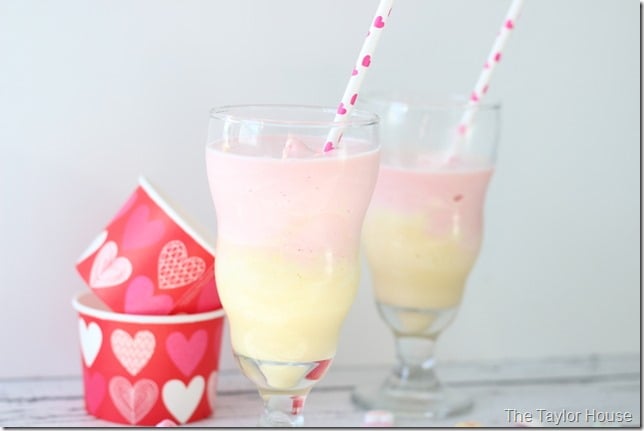 Strawberry Ice Cream Shake, Valentine Shake, Layered Shake