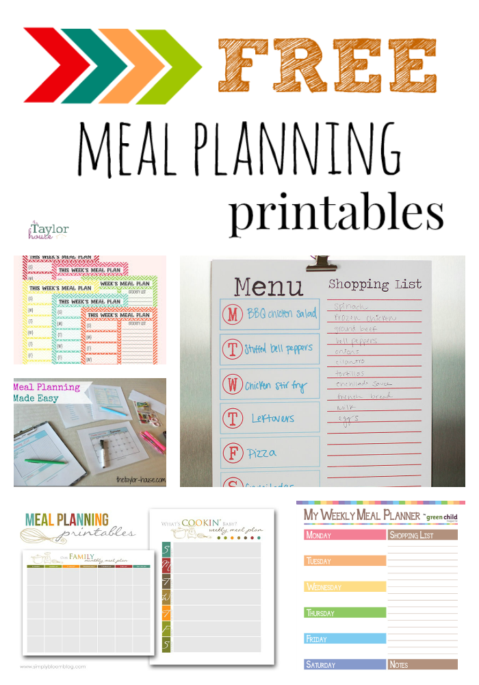 Five Fabulous Free Meal Plan Printables | The Taylor House