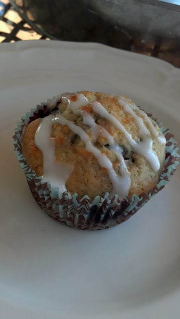 Blueberry Muffins with French Vanilla Glaze