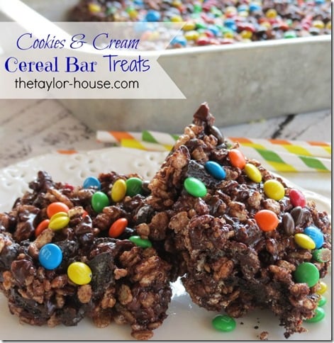 Cookies and Cream Cereal Bar Treats