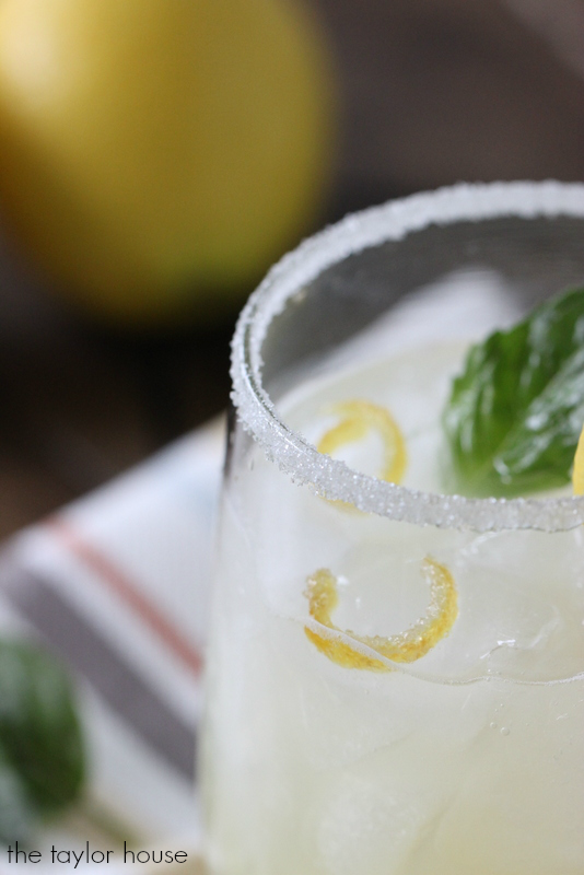 Delicious Lemon drop Margarita with Candy Lemon Peel!