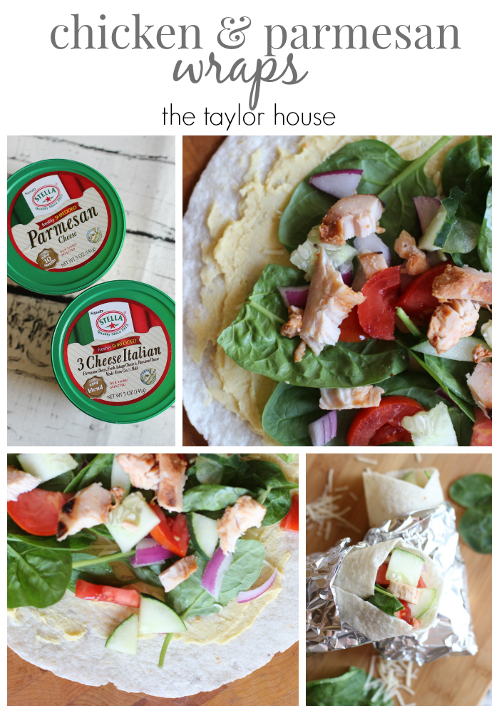 Delicious Chicken Parmesan Wraps with Homemade Garlic Hummus!