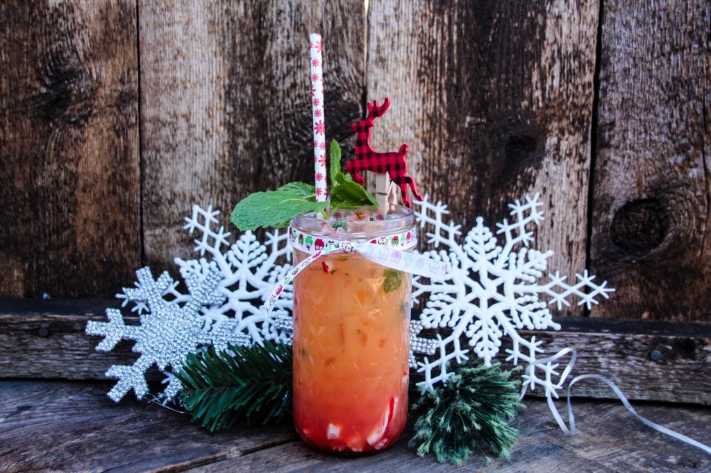The perfect Holiday Blitzen Grapefruit Mocktail! 