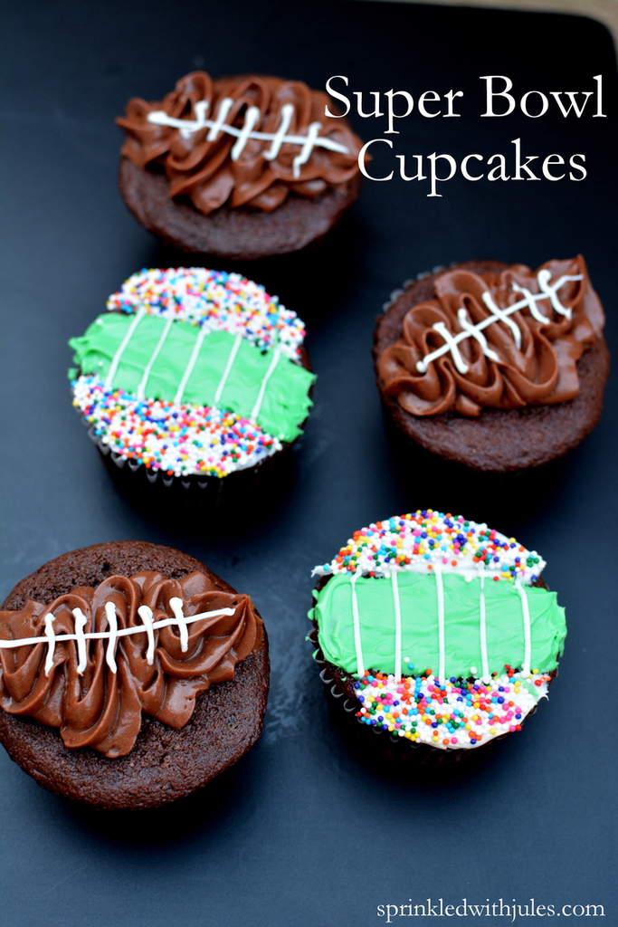 Super Bowl Chocolate Cupcakes