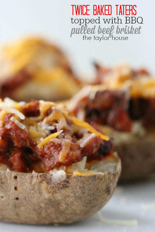 Twice Baked Taters with BBQ topping