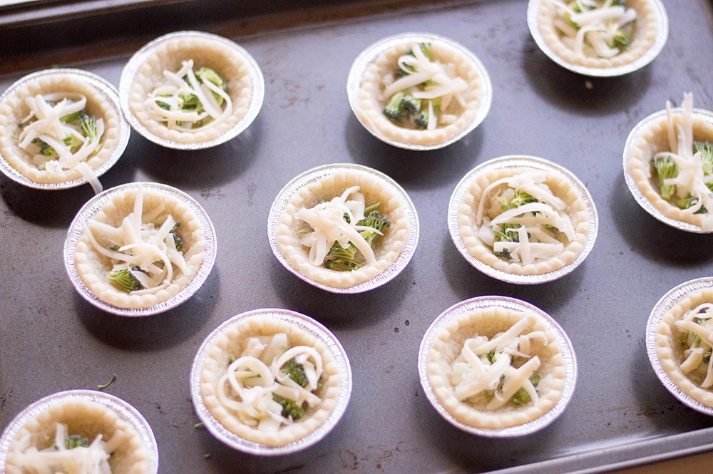Mini pie crust used in breakfast quiche