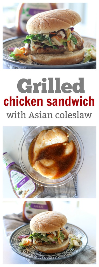 Grilled Chicken Sandwich with Asian Coleslaw