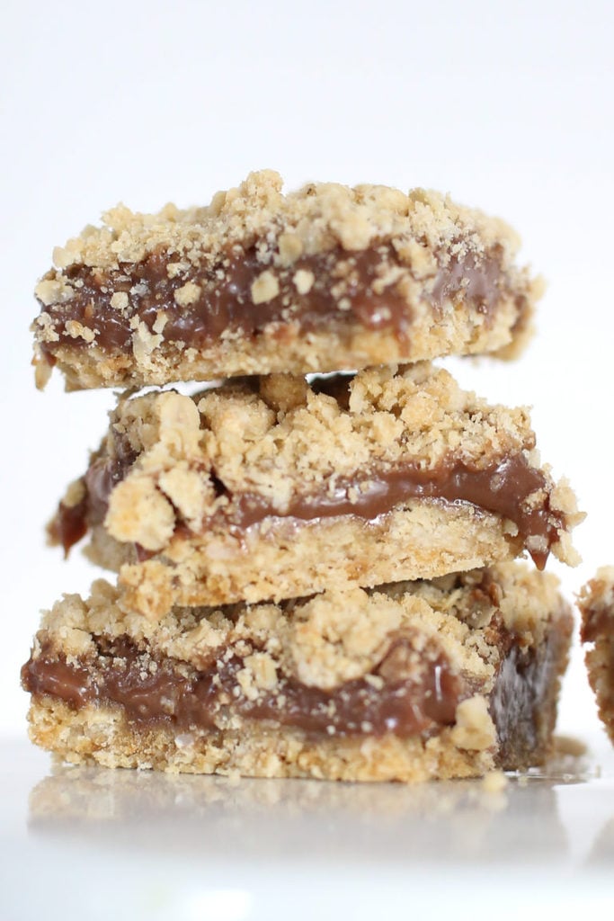 stack of three chocolate oatmeal bars