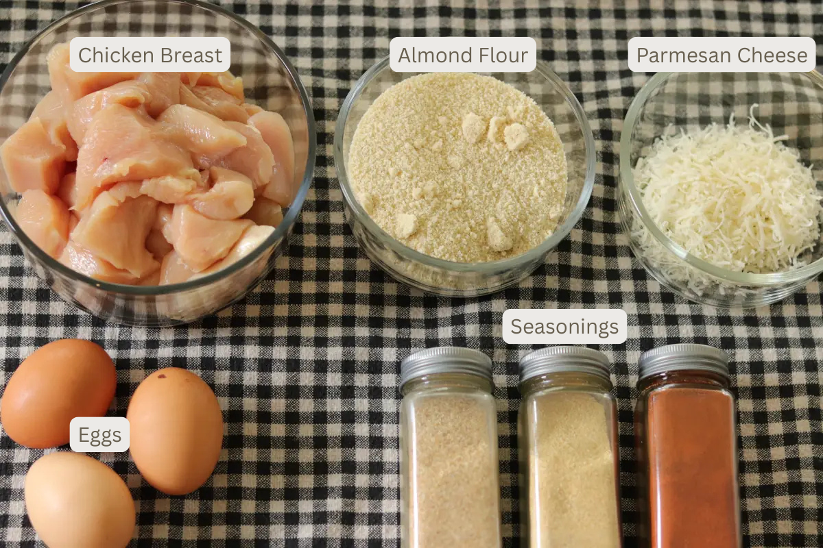Some of the ingredients for the gluten free chicken nuggets.