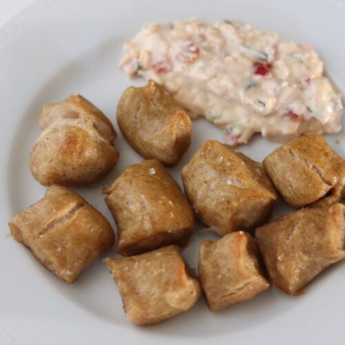 Pretzel Bites with cheese dip