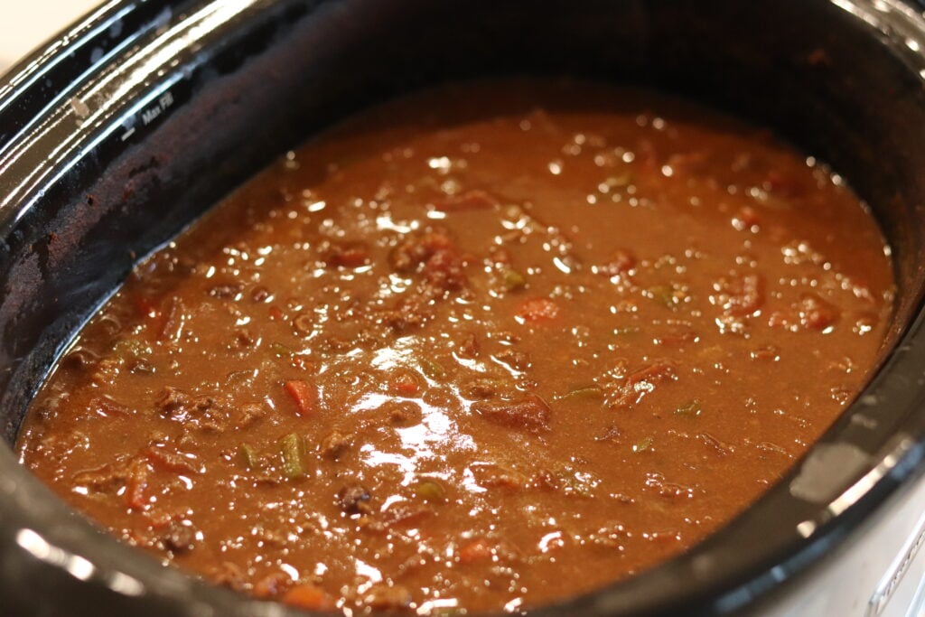 Add everything and let cook.  Now you have crockpot pumpkin chili.
