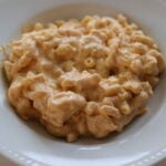 Creamy Crockpot Mac and Cheese served on a white plate