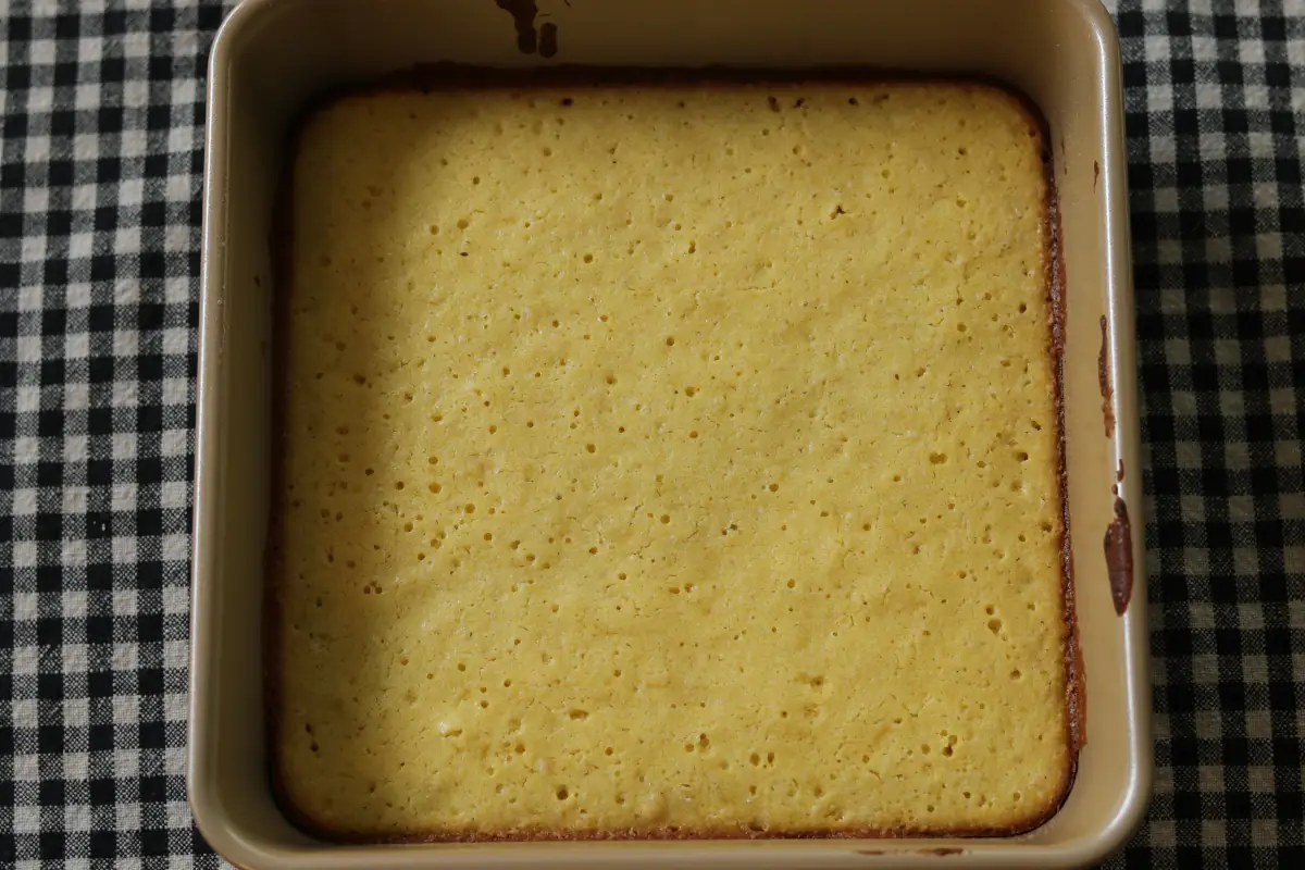 Baked lemon brownies.