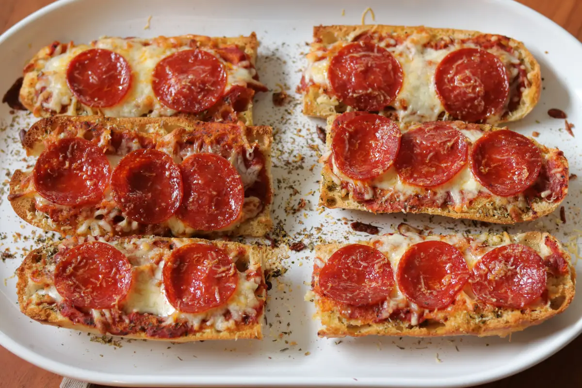 Baked pizza boats. 