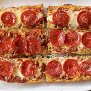 Pizza boats on a platter.