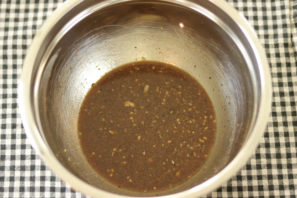 Ingredients for the teriyaki sauce in a mixing bowl.