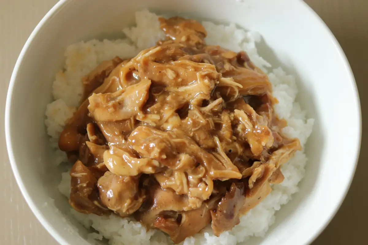 Teriyaki chicken served in a bowl.