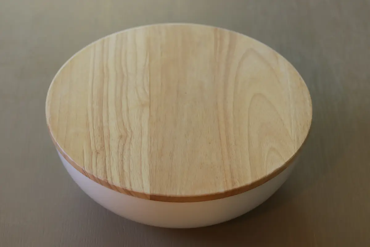 Bowl covered to chill in the fridge.